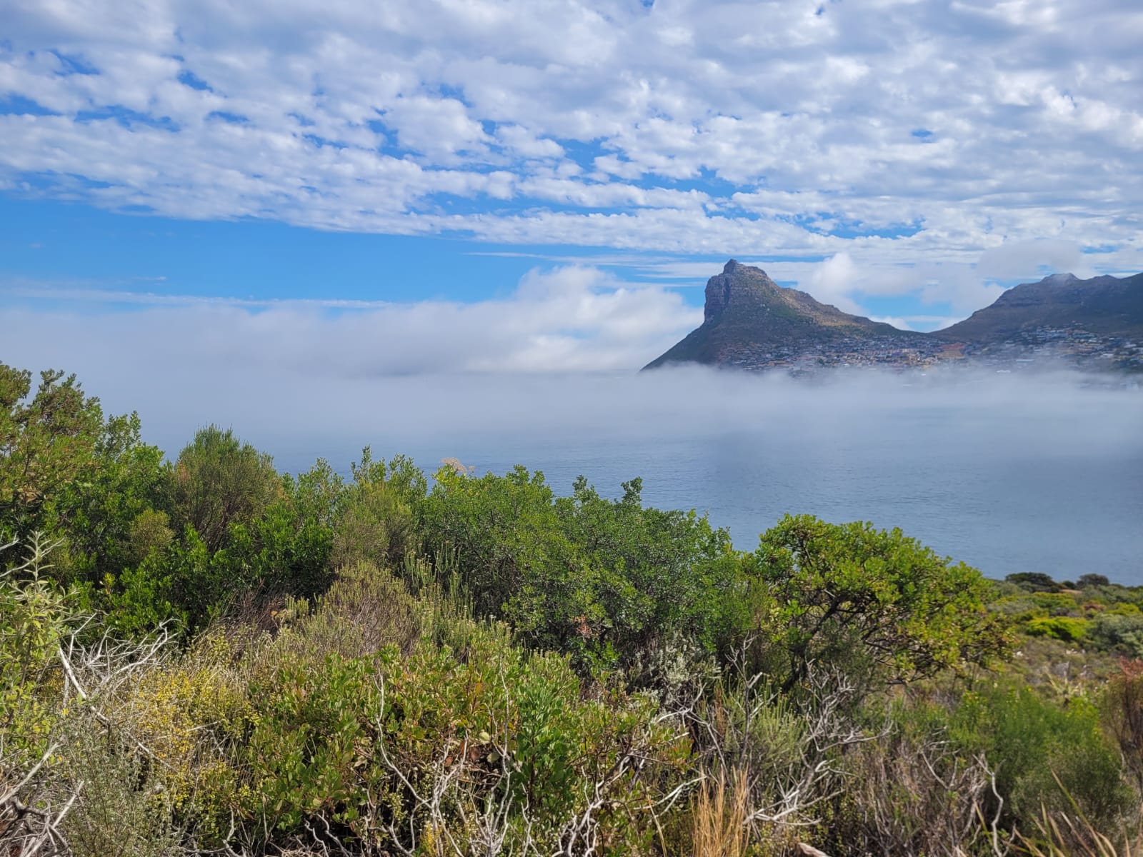 Clouds drifting around the mountains above Hout Bay, Cape Town